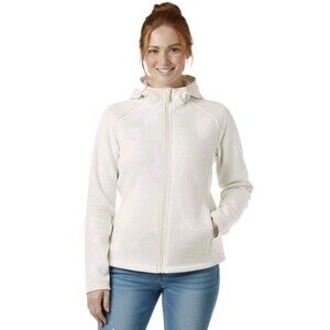 32 Degrees Women's 2X Softshell Hooded Zip Jacket Fleece Lined Stretch Cream